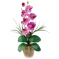 21" Moth Orchid Flower Arrangement in Ceramic Pot