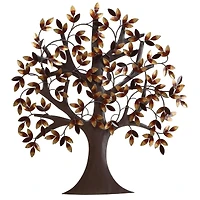Traditional Brown Metal Tree Wall Accent