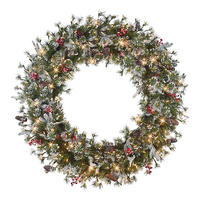 48" Pre-Lit Glittery Wreath