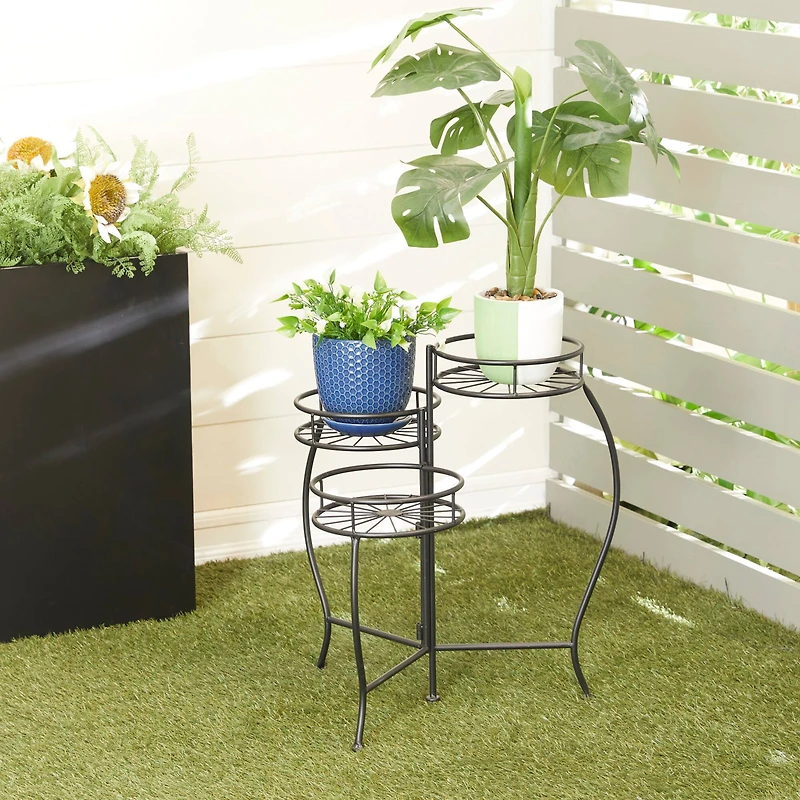 Black Iron Modern Plantstand, 22" x 18" x 19"