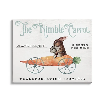 Stupell Industries Easter Bunny Vintage Nimble Carrot Mobile Spring Rabbit Canvas Wall Art