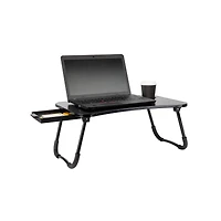 Mind Reader Black Foldable Lap Tray with Storage Drawer