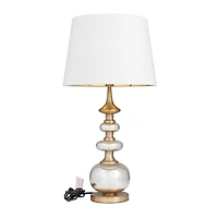 Gold Linen Transitional Buffet Lamp, 30" x 15" x 15"