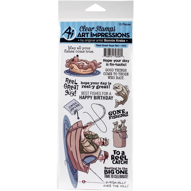 Art Impressions® Work & Play Clear Reel Great Guys Fishing Stamps