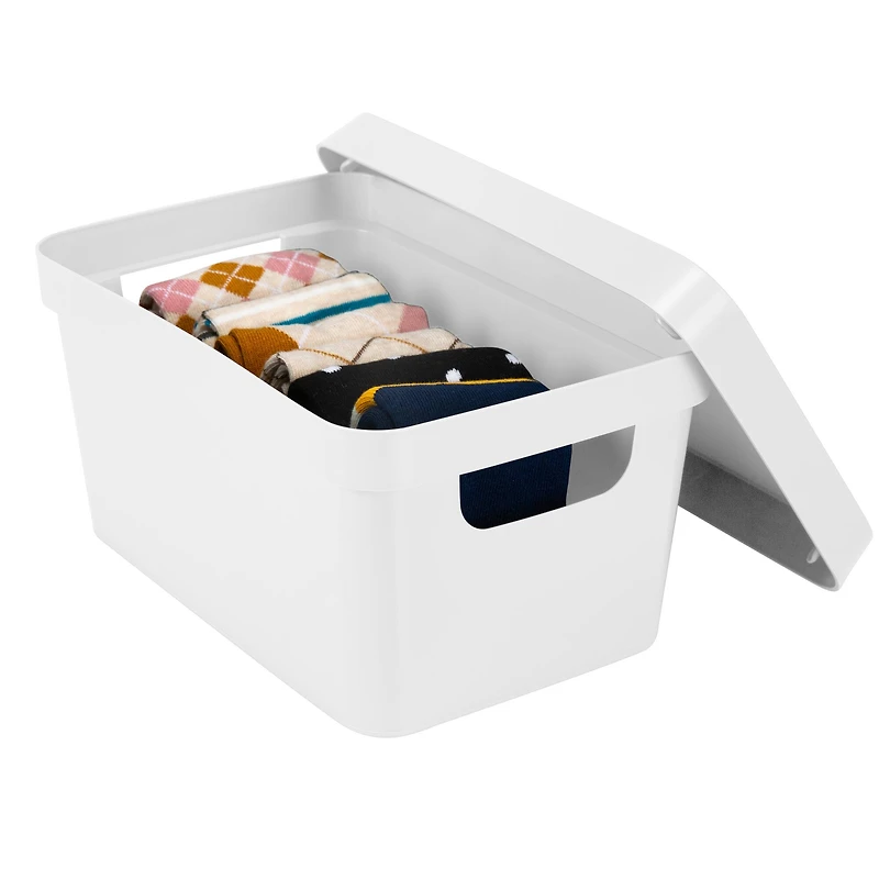 Simplify Small White Vinto Storage Box with Lid