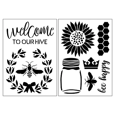 Welcome to Our Hive Stencils, 7" x 10" by Craft Smart®