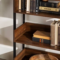 Walker Edison 64" Dark Walnut 5-Shelf Bookshelf