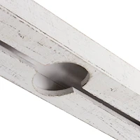 Whitewashed Wooden Wall-Mounted Wine Glass Floating Shelf