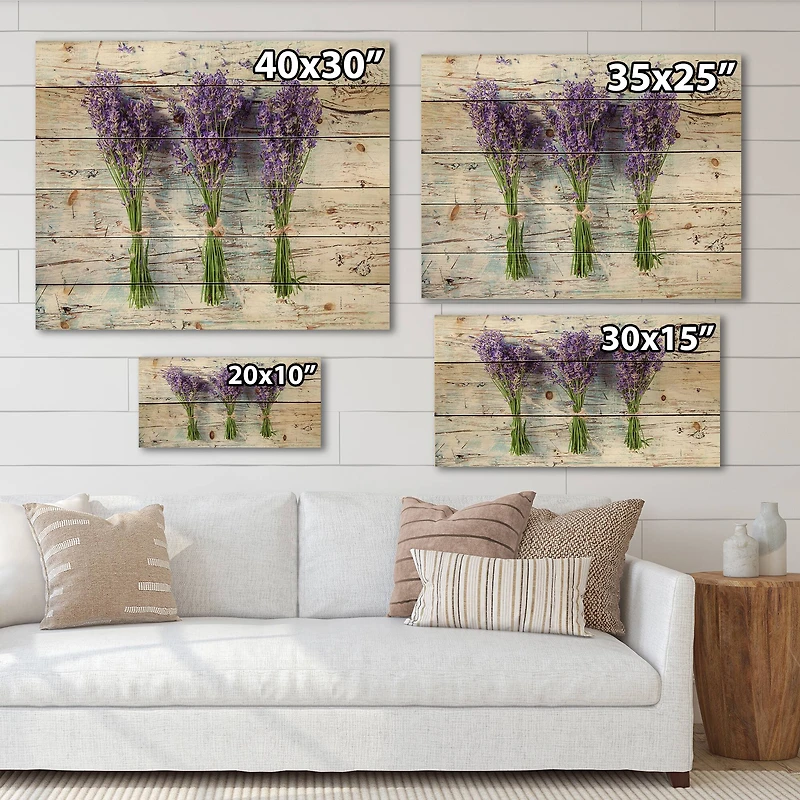 Designart - Fresh Lavender On Wood