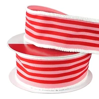 2.5" x 48ft. Pink & Red Stripes Holly Jolly Wired Jumbo  Ribbon by Celebrate It®