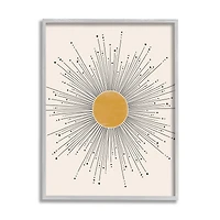Stupell Industries Art Deco Summer Sun Geometric Line Bursts Framed Wall Art
