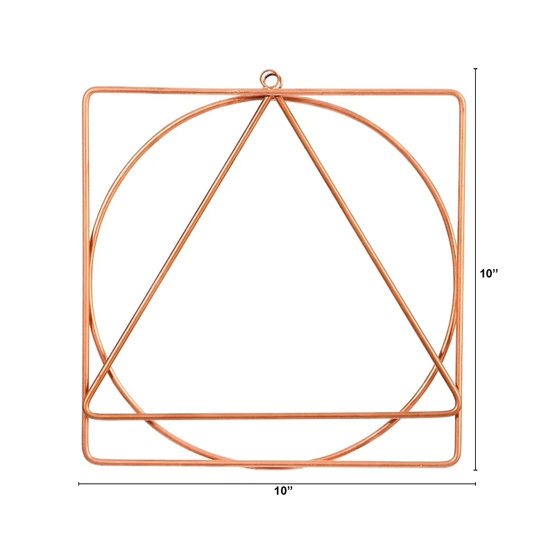 10" Metal Geometric Circlet Wall Art Décor (Set of 3)