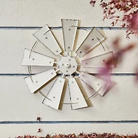 Glitzhome® 22" Beige Metal Wind Spinner Wall Décor