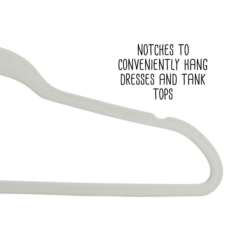 Honey Can Do White Slim-Profile Non-Slip Velvet Hangers
