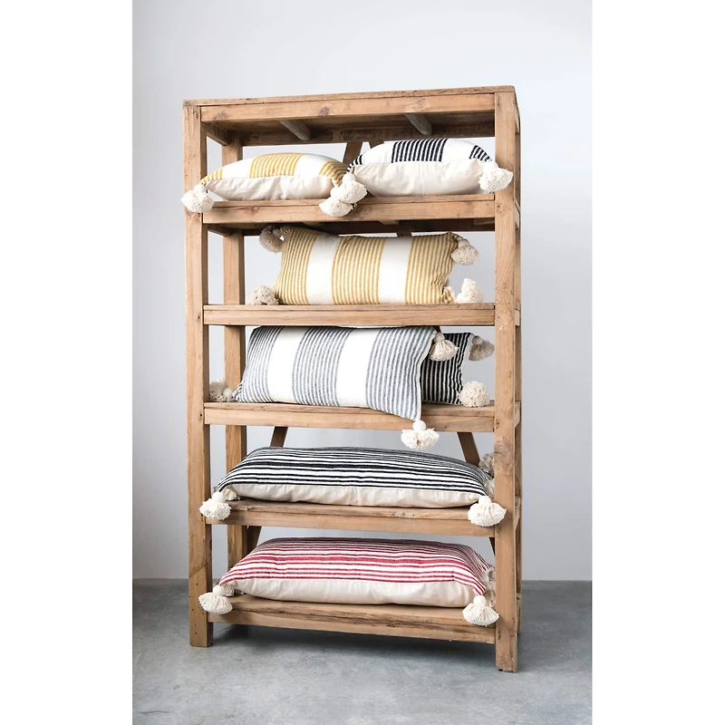 Hello Honey® Cream & Gray Striped Pillow with Tassels