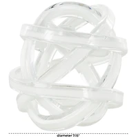 7" White Glass Knot Twisted Sculpture