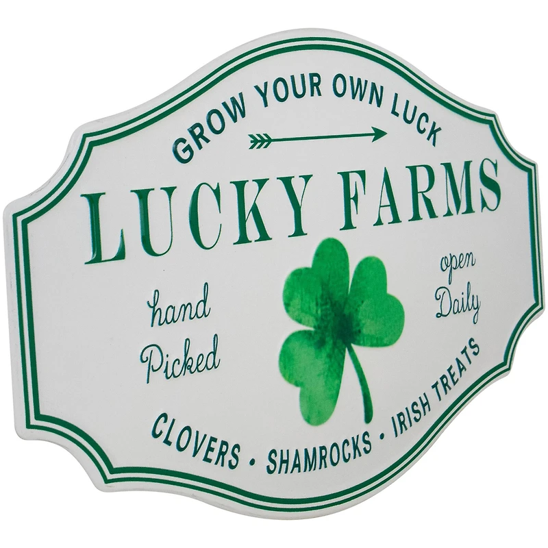 14" Lucky Farms with Shamrock Wall Sign