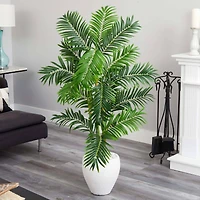 5ft. Areca Palm Tree in White Planter