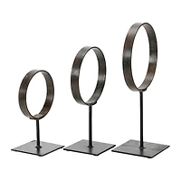 Hello Honey® Decorative Modern Found Metal Rings on Stands Set