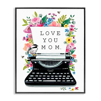 Stupell Industries Love You Mom Typewriter Framed Giclee Art