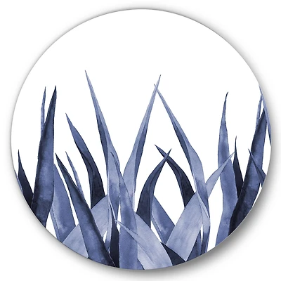 Designart - Navy Blue Agave Leaves