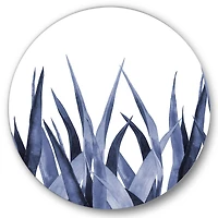 Designart - Navy Blue Agave Leaves