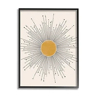 Stupell Industries Art Deco Summer Sun Geometric Line Bursts Framed Wall Art