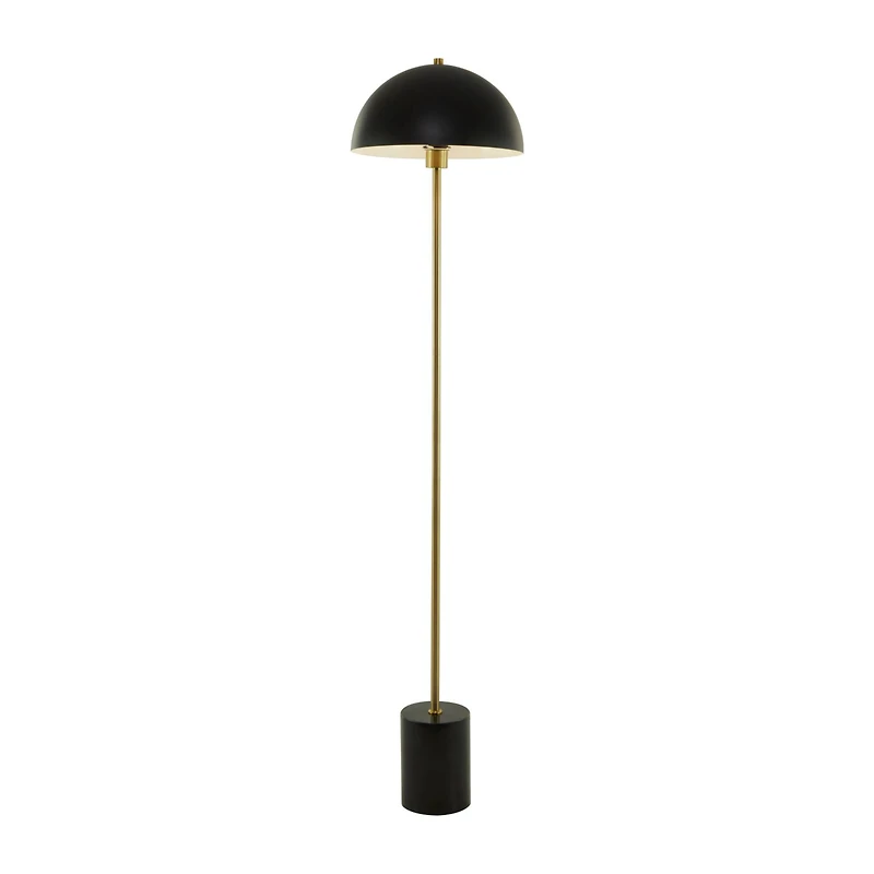 Black Metal Contemporary Floor Lamp, 14" x 14" x 62"