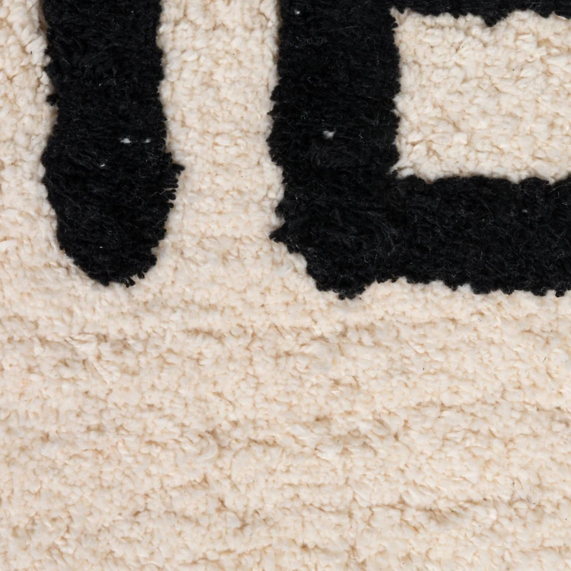 Hello Honey® 40" x 27" White & Black Cotton Tufted Nudie Bath Mat