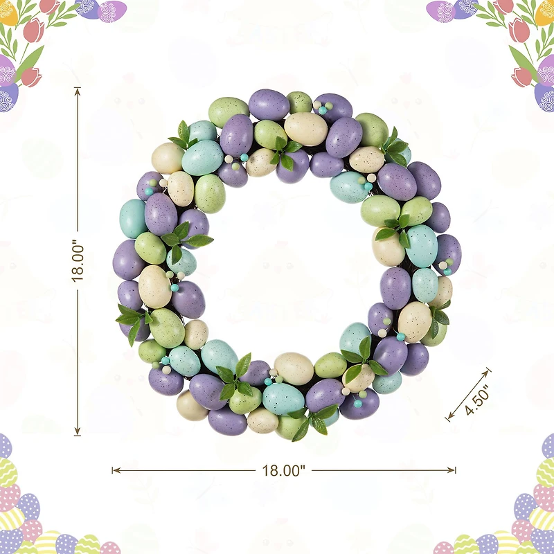 Glitzhome® 18" Easter Purple Hue Eggs Wreath