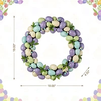 Glitzhome® 18" Easter Purple Hue Eggs Wreath