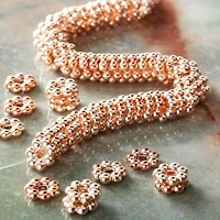 12 Pack:  Metallic Gold Metal Rondelle Beads, 8mm by Bead Landing™