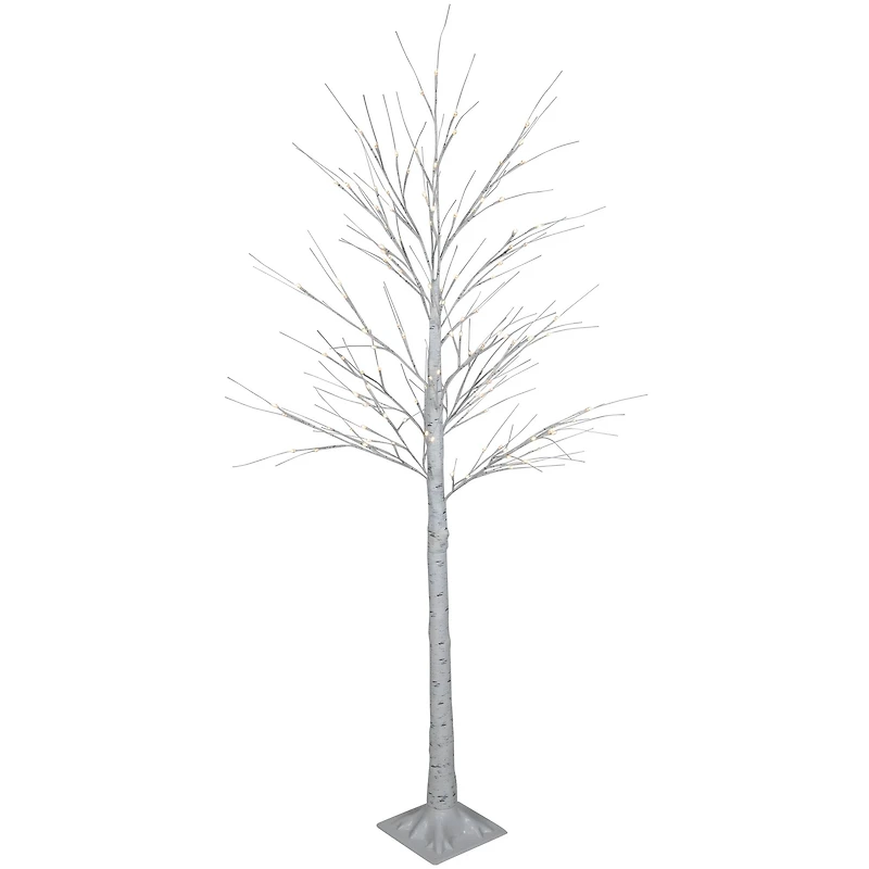 4ft. Pre-Lit White Birch Twig Artificial Christmas Tree, Warm White LED Lights