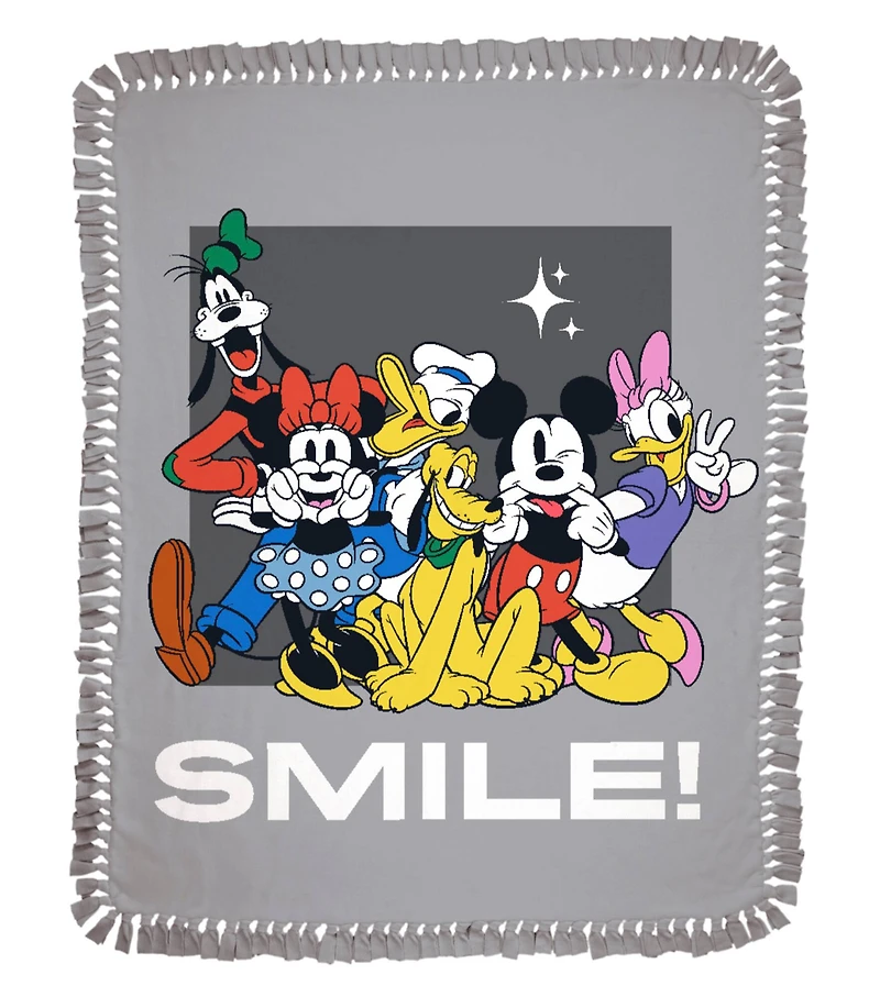 Disney® 72" Mickey & Friends Smile! No Sew Fleece Throw Kit