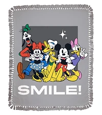 Disney® 72" Mickey & Friends Smile! No Sew Fleece Throw Kit