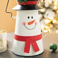 Glitzhome® 19.5" Metal Snowman Decorative Bucket