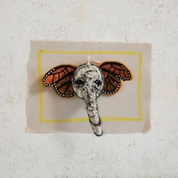 Hello Honey® 7.5" Elephant Head Wool Felt Ornament