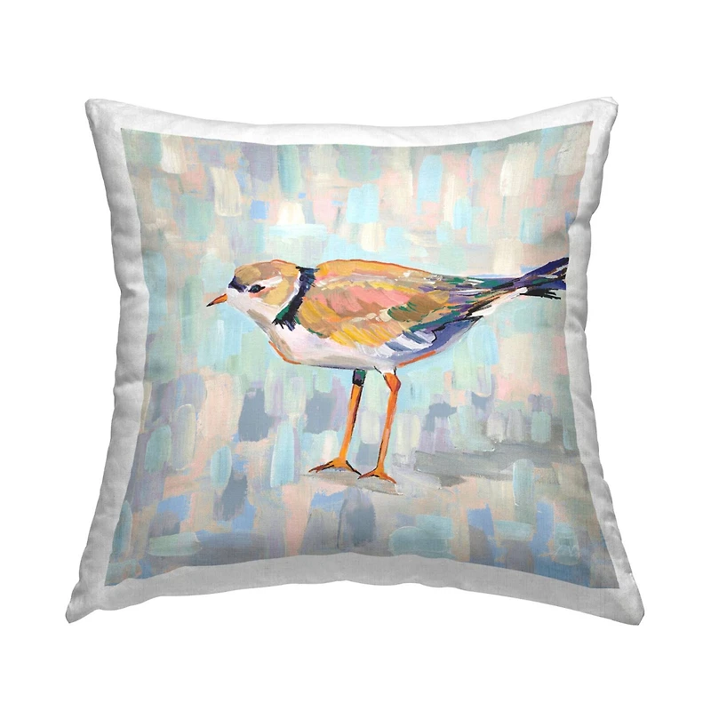 Stupell Industries Little Bird Wildlife Soft Pastel Background Throw Pillow, 18" x 18"