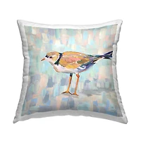 Stupell Industries Little Bird Wildlife Soft Pastel Background Throw Pillow, 18" x 18"
