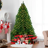 14ft. Pre-Lit Full Olympia Pine Artificial Christmas Tree with Wheels & Warm Clear LED Lights