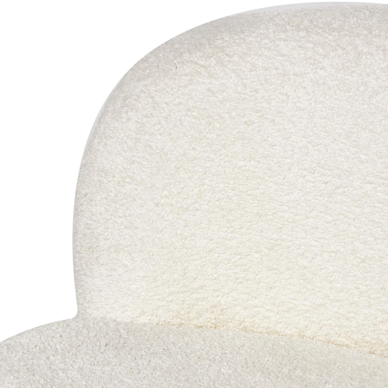 White Polyester Rounded Barrel Accent Chair