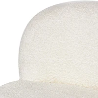 White Polyester Rounded Barrel Accent Chair