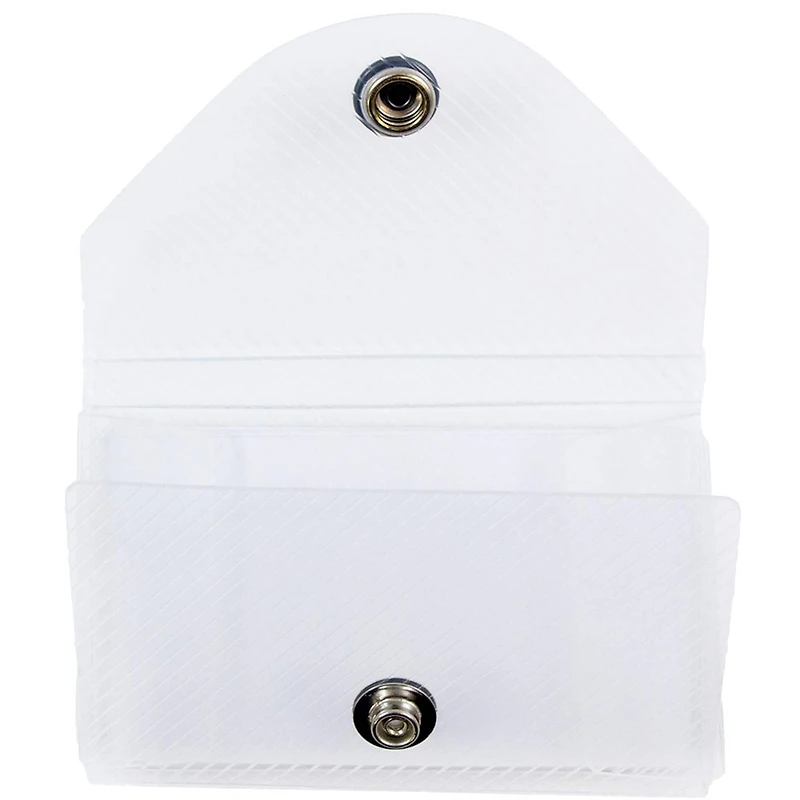 JAM Paper Clear Plastic Business Card Holder Case with Snap Closure