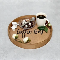 Elegant Designs™ 13.8" Round Coffee Bar Serving Tray with Handles