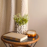 11" Lily-Of-The-Valley Flowers In White Basket