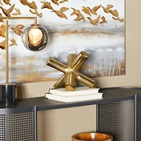 10" Gold Aluminum Jack Abstract Sculpture