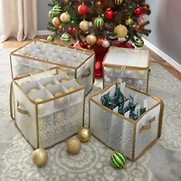 Simplify Clear & Gold Ornament Organizer