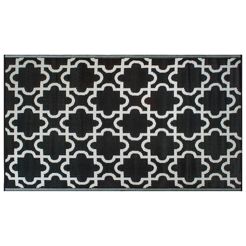 DII® Black Lattice Outdoor Rug, 4ft. x 6ft.