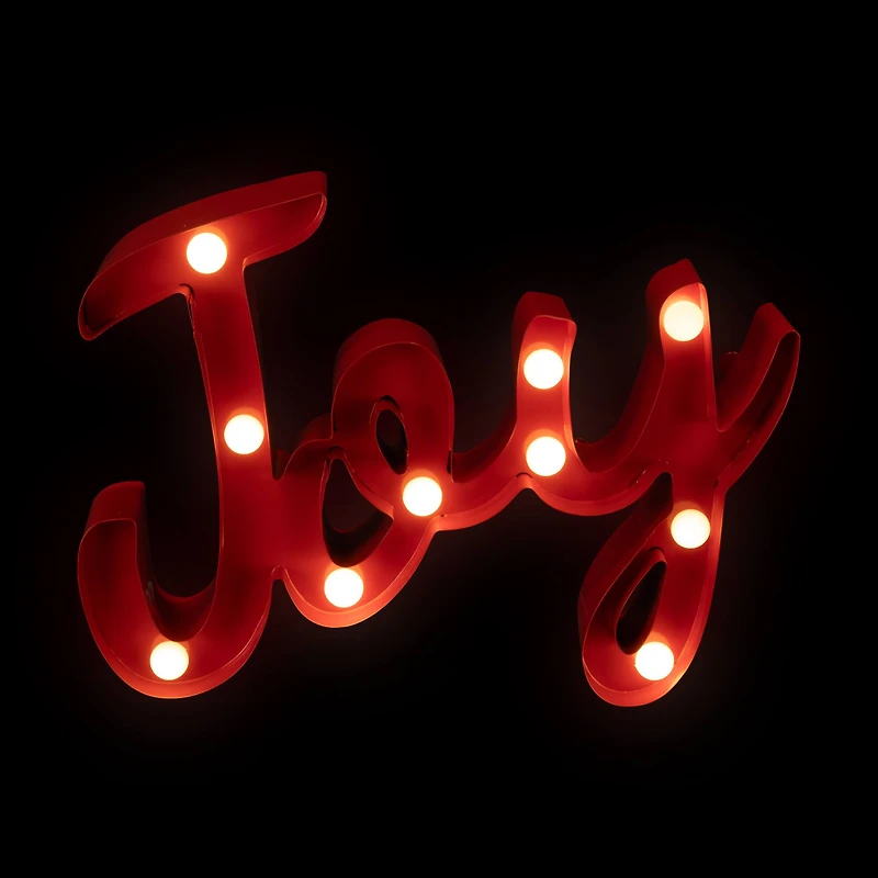 Lighted "Joy" Christmas Decoration - 11.25"