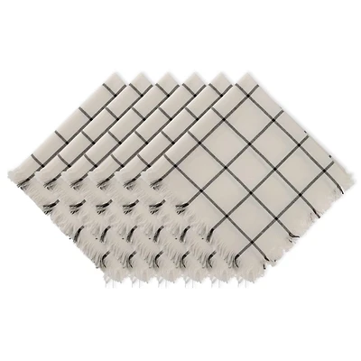 DII® Black Check Fringed Cloth Dinner Napkins, 6ct.